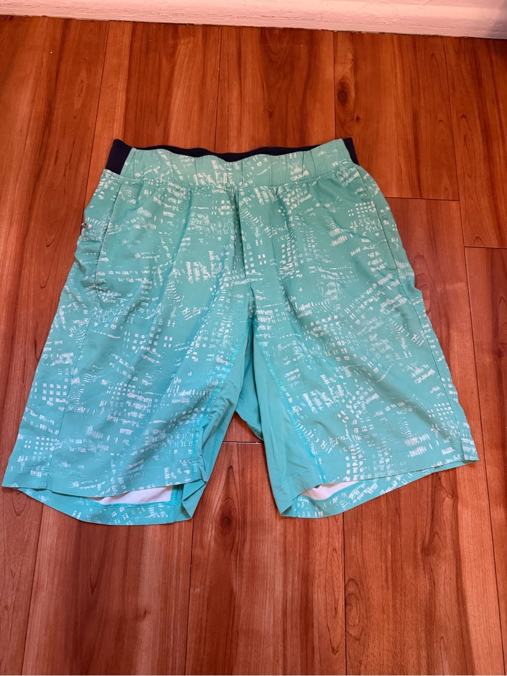 lululemon athletica Mint Green Printed Athletic Shorts